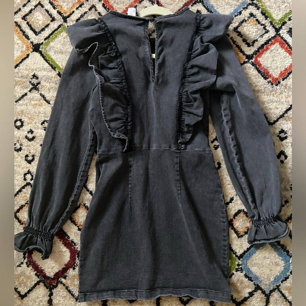 NWT H&M Ruffle Denim Dress - Picture 6 of 6